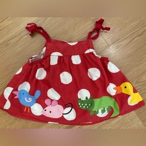 Lourdes Olaire Infantil polka dot animal print flared dress 12 mos